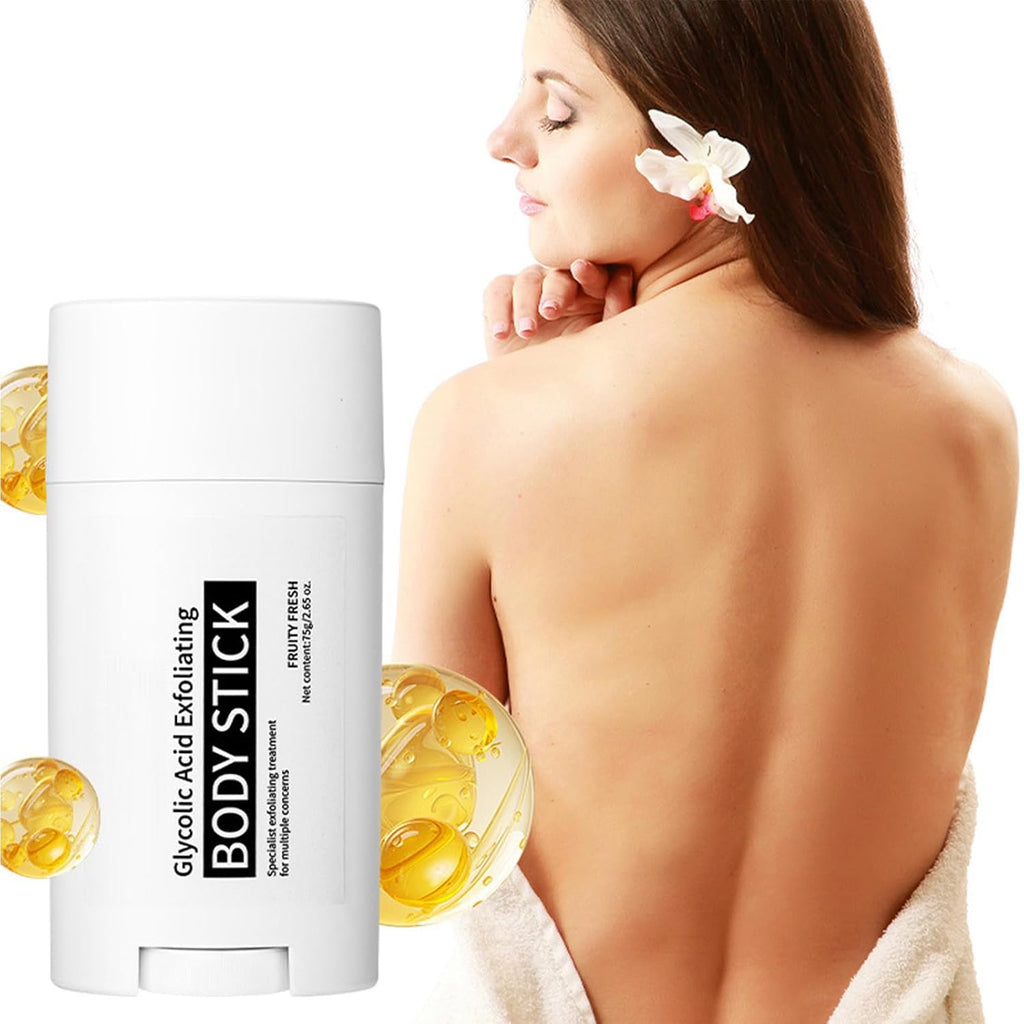 Glycolic Acid Exfoliating Body Stick,Exfoliating Lotion Stick,Smooths Rough Skin,Reduces the Appearance of Cellulite,Effect Radiant Skin,Bodycare Balm for Underarms,Legs,Body /2.65 Oz